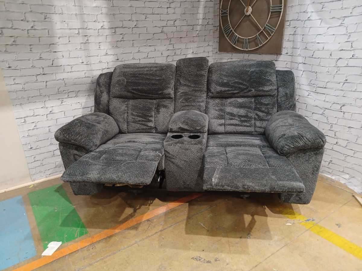 Frohn Reclining Loveseat with Console - Graphite - Gallery Image 5